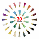 200pcs Keyring Clear Acrylic Circle Discs Keychain Blank Tassel Pendants DIY Kit