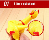 Squeeze Chicken Toy Rubber Chew Pet Dog Bite Funny Screaming Shrilling Squeaker