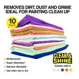 Handy Hardware 10 PACK Microfibre Cleaning Cloth Home Automotive 30cm x 30cm