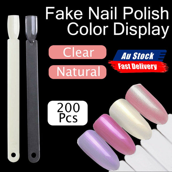 200x Swatch Sticks False Fake Nail Polish Color Display Wheel Chart Ring Tips