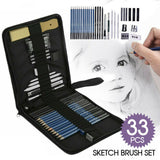 33pcs Drawing Sketch Set Charcoal Pencil Eraser Art Craft Painting Sketching Kit