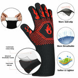 2x Heat Proof Resistant Oven BBQ Gloves 35cm Kitchen Cooking Silicone Mitt