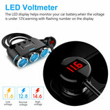 3 Way 12V Multi Socket Car Splitter Dual USB Charger Adapter