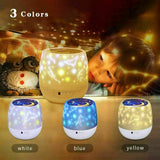 LED Rotating Projector Starry Night Light Star Sky Lights Baby Kids Bedside Lamp