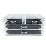 Cosmetic 4 Drawer Makeup Organizer Storage Jewellery Box Clear Acrylic