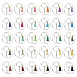 200pcs Keyring Clear Acrylic Circle Discs Keychain Blank Tassel Pendants DIY Kit