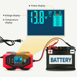 12V 24V Car Battery Charger Lead-acid AGM GEL& Lithium LiFePO4 Battery Repair