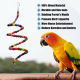 10X Pet Colorful Parrot Bird Rope Cage Perch Bungee Hanging Swing Ladder Toys