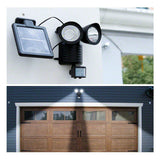 22 LED Solar Powered Dual Light Flood Lamp Security Garage Motion Sensor Outdoor