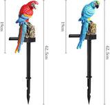 Decor Lamp Solar Torch Led Parrot Light Waterproof Garden Yard Lantern Bird Path
