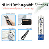 20Pcs AAA 1000mAh Ni-MH Rechargeable Battery Recharge Batteries