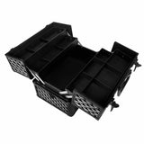 Makeup Cosmetic Case Organiser Box Diamond Black Pro Portable Beauty w/ Strap