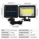 100 Led Solar Sensor Lights Light Motion Detection Security Garden Flood Lamp