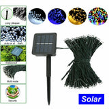Solar Fairy String Lights 100/200/500 LED Outdoor Garden Christmas Party Decor