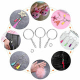 100Pcs Bulk Split Metal Key Rings Keyring Blanks With Link Chains For Craft DIY
