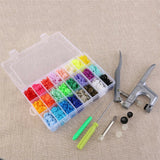 1500xPress Stud Set Snap Kits Plastic Craft Buttons T5 Snaps Fastener Plier Tool