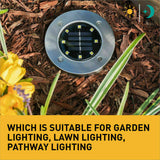 4Pcs Solar Powered LED Buried Inground Recessed Light Garden Outdoor Deck Path