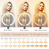 10" Phone Selfie LED Ring Light with Stand For Youtube Tiktok Makeup Video Live