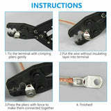 100X/170X/220X Tinned Battery Copper Cable Lugs Crimp Terminals Set