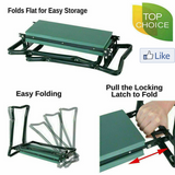 GARDEN KNEELER PADDED PAD SEAT STOOL 2 in1 GARDENING WORK 6 TOOLS + 2 POUCHES