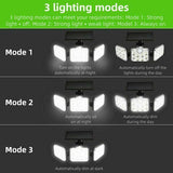 Outdoor Security Flood Lamp 3 Head 138 LED Solar Motion Sensor Light Garden Wall