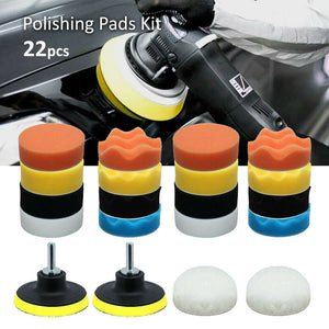 22pcs 3" Buffing Waxing Polishing Sponge Pads Kit Set For Car Polisher Drill