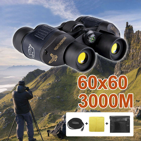 60X60 Marine HD Binoculars Wide Field 8.2 Hunt Telescope Coordinate Day Night