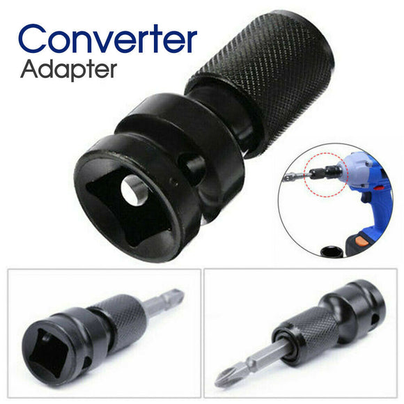 1/2inch Drive to 1/4inch Hex Drill Chuck Change Socket Adapter For Impact Wrench