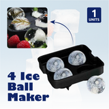 Large Ice Cube Tray Ball Maker Big Silicone Mold Sphere Whiskey Round Mould DIY