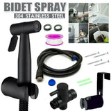 Stainless Steel Handheld Douche Bidet Toilet Spray Shower Shattaf Diverter Silver/Black