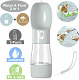 2 in1 Puppy Dog Cat Pet Water Bottle Cup Drinking Travel Outdoor Portable Feeder