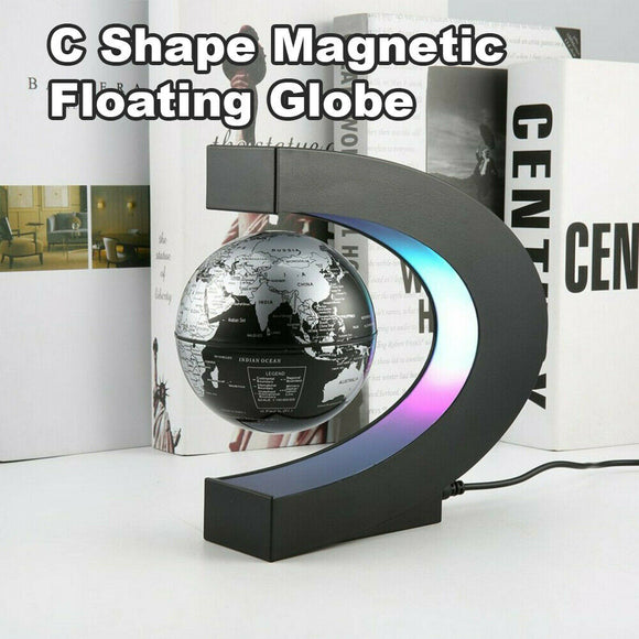 C Shape LED World Map Decoration Magnetic Levitation Floating Globe Light