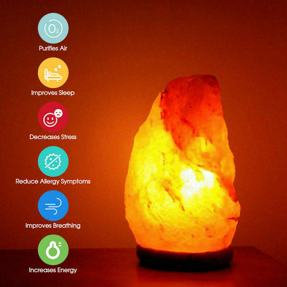 1-2 kg Himalayan Salt Lamp Crystal Rock Shape Natural Pink Night Light Kit