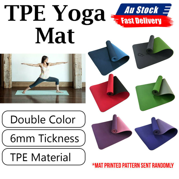 1pcs TPE Yoga Mat Eco Friendly Fitness Gym Exercise Pilates Non Slip Dual Layer