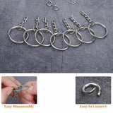 100Pcs Bulk Split Metal Key Rings Keyring Blanks With Link Chains For Craft DIY
