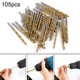 105pc Drill Bits Set for Stainless Steel Metal HSS-Co Cobalt Bit Titanium