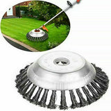 8" Weed Brush Steel Wire Trimmer Wheel Garden Lawn Mower Head Tool Grass Cutter