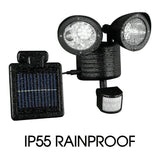 22 LED Solar Powered Dual Light Flood Lamp Security Garage Motion Sensor Outdoor