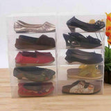 20x Clear Shoe Storage Transparent Box Foldable Stackable Plastic Boxes Organize