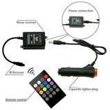 4X 12V 12LED RGB Car Interior LED Strip Lights Wireless Remote Control Music