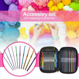 Aluminum Crochet Hooks Kit 124PCS Weave Yarn Knitting Needles Sewing Tools Case