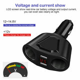 2pcs LCD Car Dual USB Charger Cigarette Lighter Socket Splitter Power Adapter