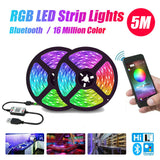 Bluetooth 5M RGB LED Strip Lights 5050 5V USB Color Changing TV PC Back Light