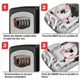 Wall Mounted High Security Steel Storage 4 Digit Key Box With Combination Lock