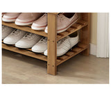 Multiple Layers Natural Bamboo Organizer Shoe Rack Storage Household Shelf Stand