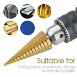 3pcs Large HSS 4-12/20/32mm Steel Step Cone Drill Titanium Bit Set Hole Cutter