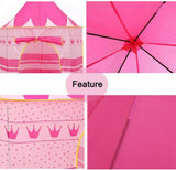 KIDS PLAYHOUSE PLAY TENT PINK POP UP CASTLE PRINCESS INDOOR OUTDOOR