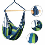 Garden Portable Hanging Hammock Chair Swing Outdoor Camping Soft Cushions