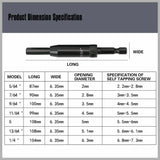 7-Piece Centre Drill Bits Set Self Centering Hinge Hole Drilling 1/4" Hex Shank