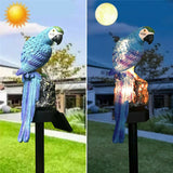 Decor Lamp Solar Torch Led Parrot Light Waterproof Garden Yard Lantern Bird Path